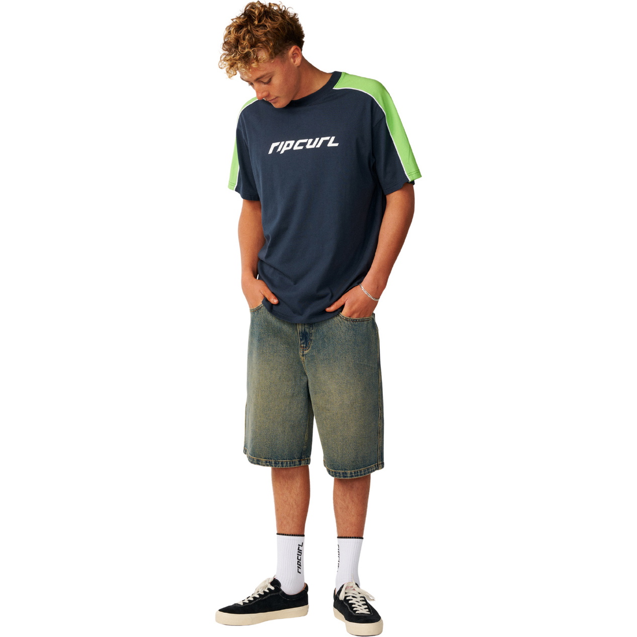 2026 Rip Curl Mens Archive Up Top Panel T-Shirt 129MTE - Dark Navy